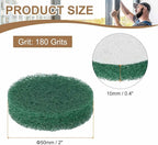 HARFINGTON 6pcs Scrubber Scouring Pads 180 Grits 2 Inch Drill Power Brush Hoop and Loop Surface Conditioning Disc Drill Scuffing Disc Scrub Pads for Home Kitchen Cleaning, Green