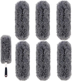 Reusable Microfiber Duster Refills Compatible with OXO & MR.SIGA Duster - Washable Duster for Household Cleaning Dusting Furniture Blind Ceiling Fan - 6Pack Grey (Handle NOT Included