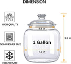 YUEJUM 128 oz Unbreakable & Dishwasher Safe Airtight Food Storage Canister | 1 Gallon Premium Plastic Shatterproof Apothecary Jars | Container for Cookie, Dog Treats, Pet Food, Candy