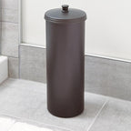 iDesign Freestanding Bathroom Toilet Paper Storage Holder with Lid for 3 Extra Rolls,Bronze,(Pack of 4)