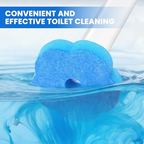 2 Pack Disposable Toilet Brush with 54 Refills, Toilet Wand Starter Kit, Toilet Brush and Holde Set, Wall Mounted Toilet Bowl Scrubber for Bathroom Maintenance