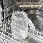 ODBCYWM 10oz Glass Food Storage Jars with Airtight Lids, Set of 8 – Clear Preserving Seal Wire Clip Fastening Canisters for Kitchen Canning, Flour, Cereal, Pasta, Sugar, Beans, Pickling Jars (10oz×8)