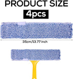 4 Pack Microfiber Window Cleaning Refill Replacement, 14" Reusable & Washable Squeegee Cloth Sleeve Compatible with MR.SIGA Window Glass Cleaning Tools Home and Office