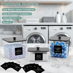 POLRAI 3 Pack Laundry Pod Containers and Dryer Sheet Holder Clear Jars with Bamboo Lids and Labels Laundry Room Organization Containers for Scent Booster Powder Detergent Pods Storage
