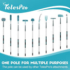 TelesPro 30 Feet High Reach Cobweb Duster with 6-24Ft Extension Pole, Webster Cobweb Duster with 5-Stage Telescopic Aluminum Pole, Spider Web Brush for Outdoor & Indoor Cleaning - Soft Bristles.