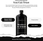 Mavwicks Fragrances - Luxury Scented Liquid Fabric Softener (Brazilian Summers) 32 Oz – Crafted with Clean Ingredients – Reduces Static, and Softens Clothes – Safe for All Fabrics and Skin