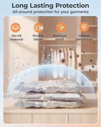 BAGSMART Vacuum Storage Bags with Portable Pump, Travel Space Saver Bags for Clothes, Heavy Duty Compression Bags for Storage, Vacuum Seal Bags with Hand Pump, Travel Essentials for Packing-Khaki