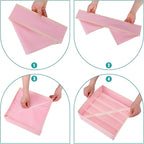 Bra Storage Drawers Organizer for Clothing Underwear Drawer Organizer Dividers Foldable Storage Cube Bins for Bra,Socks, Underwear,3 Pack （Pink）
