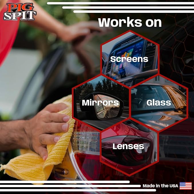 Glass and Plexi Cleaner for a Streak-Free Shine for Home and Automotive Use | 13 oz.| 6-Pack