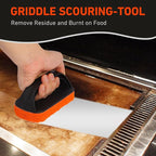 14-Piece Griddle Cleaning Kit for Blackstone and Camp Chef, Non-Scratch Scouring Pads for Cleaning Kitchen, Bathroom, Flat Top Grill Cleaning Kit with 13 Griddle Scrubber Pads with 1 Upgraded Handle