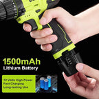 Cordless Drill Tool Set: 12V Power Drill Tool Kit with Battery & Charger, Portable Household Basic Drills Case for Men & Women, Homeowner, Diyer, Handyman, 142 Piece