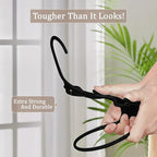Utopia Home Plastic Hangers 50 Pack, Space-Saving Clothes Hangers with Non-Slip Shoulder Grooves for Strappy Clothes, Ideal for Home Closet Organization and Warddrobe Solutions (Black)