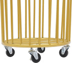 Household Storage Basket, 360° Rolling Movable Laundry Basket,Floor-Standing White Multi-layer Clothes Organizer for Kitchen,living Room and Bathroom (Metal Gold)