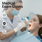 Disposable Nitrile Exam Gloves, 3-mil, Small, Box of 100, White Nitrile Gloves Disposable Latex Free for Medical, Cleaning, Cooking & Esthetician, Food-Safe, Powder-Free, Non-Sterile