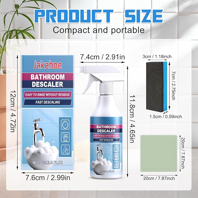 ZenyCblu Bathroom Descaler Foam Cleaner, 2025 New Bathroom Descaler, Bathtub Cleaner,Stubborn Stains Cleaner,All Purpose Bathroom Cleaner Foam Spray for Home Kitchen(2pcs)