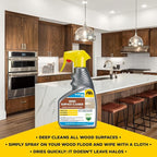 FILA Surface Care Solutions, WOODCARE PRO, Wood Cleaner for All Wood Floors and Surfaces, Suitable as Wood Floor Cleaner Spray, Wood Furniture Cleaner, Dries Fast, Does not Damage Wood Kitchen, 24oz