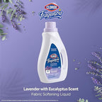 Clorox Fraganzia Liquid Laundry Fabric Softener, Lavender with Eucalyptus Scent - Laundry Odor Eliminator, Wrinkle Reducer and Static Reducer, 40 Fl Oz - 6 Pack