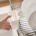 2PCS Utensil Drying Rack Hollow-Out Plastic Silverware Drying Basket with Hooks Utensil Caddy for Spoon Knife and Fork