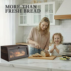 LOHASOK Bread Box for Kitchen Countertop Large Farmhouse Bread Container Bread Storage with Window Wooden Bread Holder
