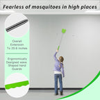 MYSTICHOME Fly Swatter 1 Pack, Durable Heavy Duty Plastic Fly Swatters, Stainless Steel Telescopic FlySwatter for Indoors/Outdoor/Kitchen/Garden (Green)