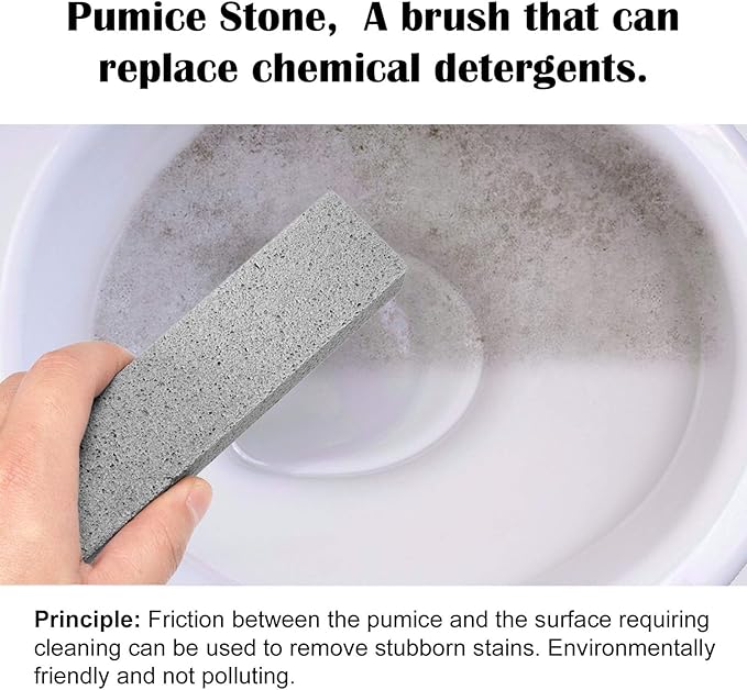 6 Pack Pumice Stone for Toilet Bowl Cleaning, Scouring Stick Remove Toilet Bowl Hard Water Rings, Calcium Buildup and Rust Suitable for Cleaning Toilet, Bathroom, Kitchen Sink, Grill（Gray