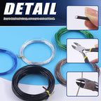 Glarks 5 Rolls Bonsai Wires Kit, 2mm 3mm 0.8mm 1mm 1.5mm Aluminum Bonsai Training Wire Tree Branches with Wire Cutter, 82 Feet Anodized Aluminum Set for Holding Bonsai Branches Small Trunks