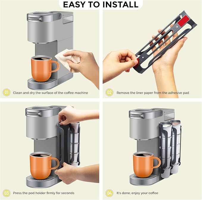 K Cup Holder for Keurig: Coffee Pod Holders for Counter Small Space - Kcup holders for Wall Mount (2, Gray)