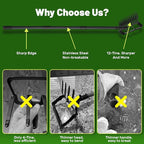 2 in 1 Hoe Garden Tool, 12 Tines Cultivators for Gardening, Weed Puller Tool with 76" Long Handle for Gardening, Weeding, Seeding, Ditching, Loosening