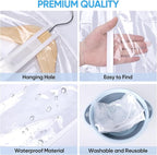 BALEINE 48'' Clear Garment Bags, 2 Packs PEVA Dress Bag for Closet Clothes Dresses Suit Coats Storage (Clear, 2PK)