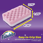 Fabuloso Scratch-Free Kitchen Dish Sponges, Purple Cellulose Scrubber Sponge with Scouring Pad for Dishes, Pots, Pans, Counters and Sinks, Tough on Messes, 4.25 x 2.75 x 1.25 in, 6 Count - 2 Pack