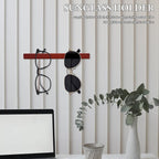 Wood Sunglasses Storage Organizer Eyeglasses Holder Eyewear Display Rack Wall Mounted Sunglasses Rack for Hanging Your Multiple Eyeglasses, Coffee