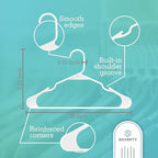 Sharpty - Plastic Hangers - Adult Clothes Hangers - T-Shirt, Dress, Coat Hangers & Accessories - Notched Hanger, Durable & Versatile Color Clothing Closet Hanger(20-Pack ,White)