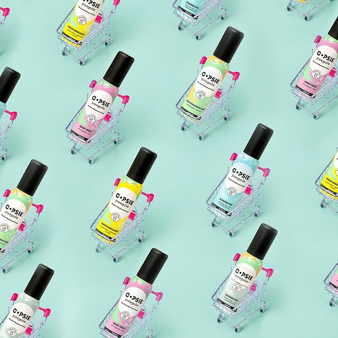 OOPSIE POOPSIE - Mediterranean Sage - Before & After You Go Toilet Spray 2oz - Portable Odor Eliminator - 4 Pack