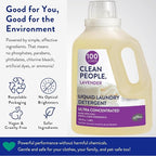 The Clean People Liquid Laundry Detergent - Recyclable Packaging, Stain Fighting - Ultra Concentrated, Laundry Soap - Lavender, 200 Loads