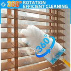 60 Count Larger Size Duster Refills for Swiffer Dusters with 1 Handle - Multi-Surface Feather and Microfiber Duster Disposable Alternative, Heavy Duty Cleaning Kit for Home, Furniture, Blinds and Vent