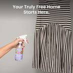 Truly Free Wrinkle & Static Releaser - Wrinkle Release for Clothes, Linen, & Sheet Fabrics - Static Guard Spray - Plant-Based - 1 Pouch 3oz Refill with 12oz Reusable Empty Spray Bottle