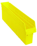FSE 373-QSB805YLCS Economy Shelf Bin, Nesting, 23-5/8"L x 4-1/8"W x 8"H, (7) Divider Slots, Rear hanglock, Molded-in Label Holder, Yellow