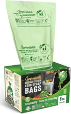 UNNI Compostable Trash Bags, 8 Gallon / 30 Liter, 50 Count, Extra Thick 0.85 mil Medium Kitchen Food Scrap Bin Liners, Certified by BPI, CMA & OK compost HOME, Meets the ASTM D6400 Standard