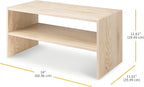 Whitmor Wood Stackable 2-Shelf Shoe Rack, White Oak, 24 inches，2 Pack