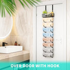 HapiRm Towel Racks for Bathroom Storage - 9 Tier Over The Door & Wall Mount Rolled Towel Storage Organizer Holder with Metal Shelf Basket for Small Bathroom, Camper, Rv - Black, Patented