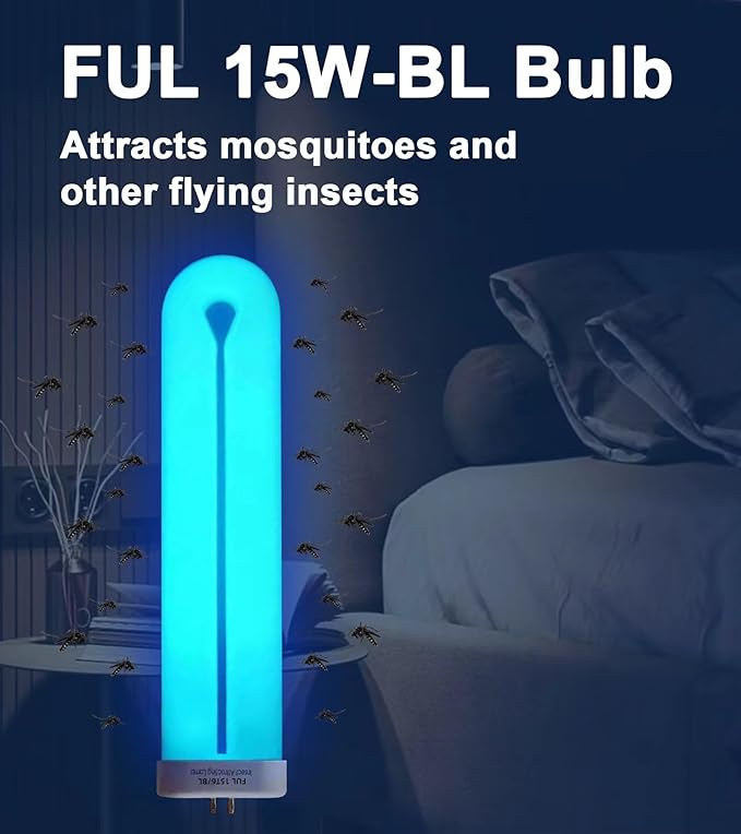 Bug Zapper Replacement Light Bulb 15 Watt, U Shapped Insect Attracting Trap Bulb FUL15-BL 7.7 Inches, 6 Pack