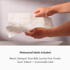 KIVY Glass Detergent Dispenser Container Set of 4 [INCL Labels] Large Glass jars for Laundry Room Organization Decor - Laundry soap dispenser for liquid detergent dispenser - Fabric softener dispenser