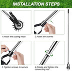 Wheel Rotary Edger Lawn Tool, Sidewalk 66.7Inch Manual Lawn Edger, Grass Edge Trimmer, Adjustable Stainless Steel Handle with Cushion Grip，Soil, Garden and Yard Tool