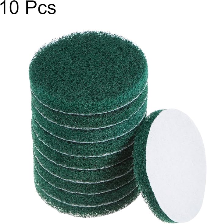 HARFINGTON 10pcs Drill Power Brush 5 inch Tile Scrubber Scouring Pads 150-240 Grit for Bathroom Kitchen Household Cleaning