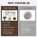 Reusable Wool Dryer Balls, 3.2-inch Handmade Felted Wool Balls (3-Pack), Softens Clothes, Naturally Reduces Drying Time and Static Electricity