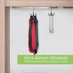 Belt Hanger, 2 Pack Rotatable Belt Organizer Rack for Closet Sturdy Max 48 Belts Storage with 16 Hooks, Hanging Space Saving Closet Organizers for Belts Holder, Black