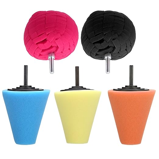 5Pcs Aluminum Polishing Kit Foam Sponge Polishing Balls Wheel Polishing Kit for Drills, Car Wheel and Polisher Kits for Car Care, Chrome, Rims, Metal, Plastic, Ceramic and Glass.