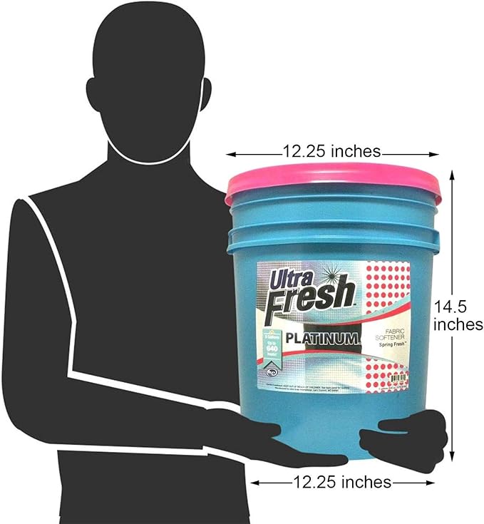 Ultra Fresh Platinum 5 Gallon Spring Fresh Scented Fabric Softener Liquid with Pump for Easy Dispensing for Up to 640 Laundry Loads (5 Pack)