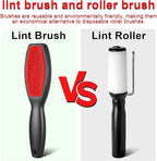 2 Pcs Lint Brushes for Clothes, Dual Sided Remover Lint Brush Reusable Pet Hair Remover Sheet and Carpet Cleaning Brush for Clothes Sheet Carpet Furniture Fabric