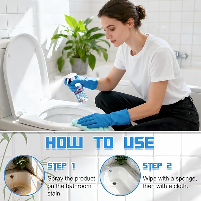 ZenyCblu Bathroom Descaler Foam Cleaner, 2025 New Bathroom Descaler, Bathtub Cleaner,Stubborn Stains Cleaner,All Purpose Bathroom Cleaner Foam Spray for Home Kitchen(2pcs)